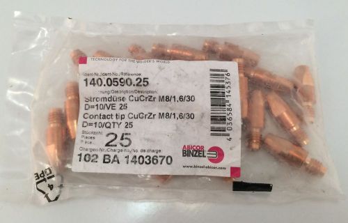 Pack of 25 abicor binzel .062&#034; 262 m8 series heavy duty contact tips 140.0590 for sale
