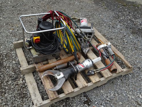 LUKAS JAWS OF LIFE HYDRAULIC ELECTRIC POWER UNIT W/ SHEAR CUTTERS SPREADER &amp; RAM