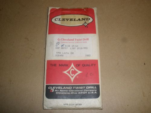 Cleveland twist  15/64&#034; black oxide hs taper length drill (10) total usa made for sale