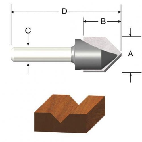 1/2&#034; 90deg v router bit 23120 for sale