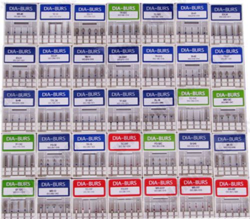 105pcs Dental High Speed Handpiece Flat-end Tapered Medium Diamond Burs FG1.6MM