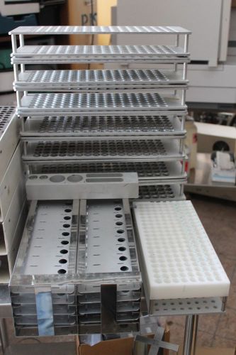 LOT of Test Tube Trays Racks Steel Aluminum Stainless Steel Laboratory 1-1.5mm