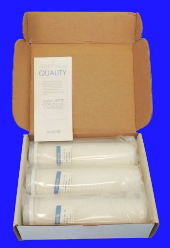 Lot 3 new millipore 0.22 µm durapore cartridge filter 10&#034; hydrophobic cvgb-01tp3 for sale