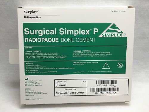 Stryker Surgical Simplex P Radiopaque Bone Cement 6191-1-001