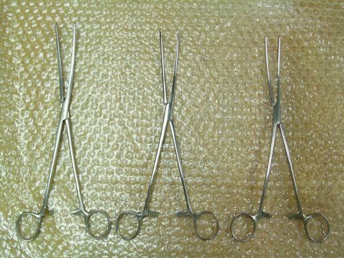 Lot of 3 Bozeman Uterine &amp; Sponge Forceps: Miltex 7-622, Jarit 505-160, &amp; Miltex