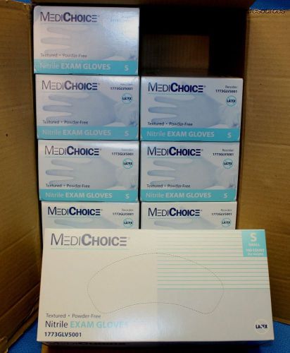 MediChoice Nitrile Exam Gloves Powder-Free Textured Size Small (1000) Ea GLV5001