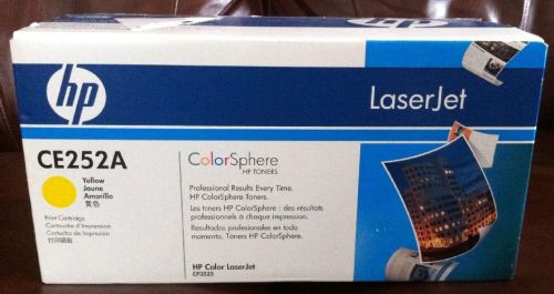 NEW GENUINE SEALED HP CE252A YELLOW TONER CARTRIDGE IN FACTORY BOX FOR CP3525