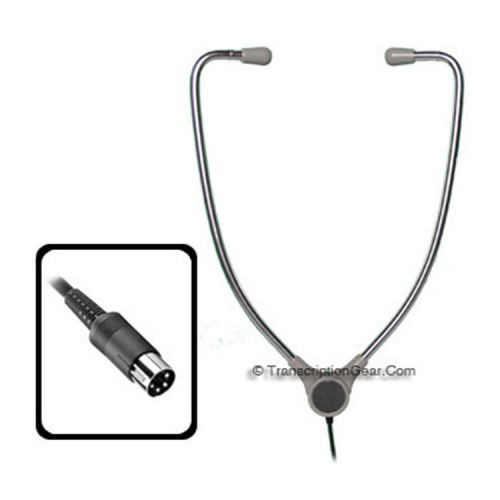 Aluminum Hinged Stethoscope Style Headset With Round DIN Plug