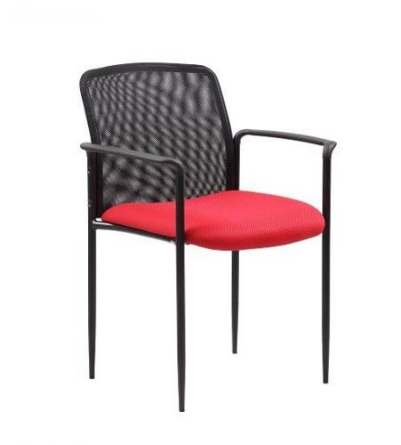 B6909 boss red stackable mesh office guest chair for sale