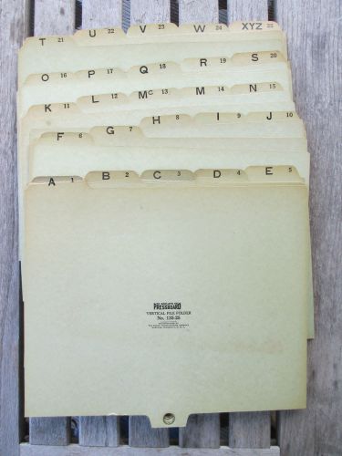 Vintage smead full sz file cabinet  alphabet dividers set 25 a-z 1-25 usa for sale