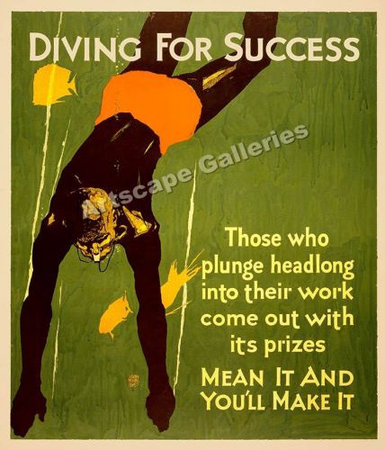 Success! 1920&#039;s business motivational poster - 36x42 for sale