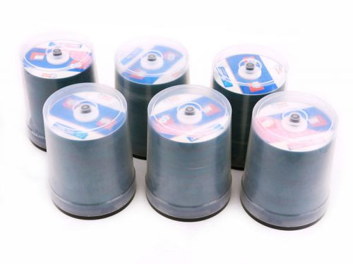 6x 100pk taiyo yuden cdr80zz100sb-zm 100-disc spool 700mb 52x cd-r recordable for sale