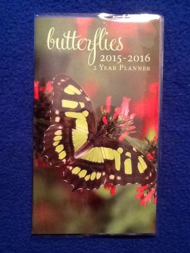 New! 2015 2016 2 Year Butterflies Pocket Purse Calendar Gift or Stocking Stuffer