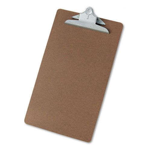 Universal Hardboard Clipboard, 1.25&#034;&#034; Capacity, Holds 8.5 x 14, Brown - UNV40305