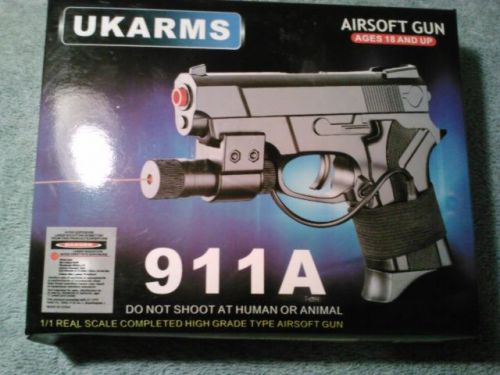 New Air Soft Hand Gun AirSoft Pistol w/ laser sight pointer comes w/FREE 6mm BBs