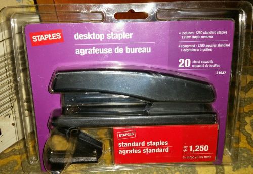 BTS STAPLES DESK TOP STAPLER, CLAW REMOVER &amp; STAPLES BLACK NEW SAVE $