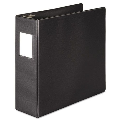 383 Basic Binder with Label Holder, D-Ring, 3&#034; Capacity, Black