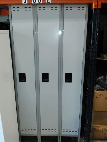 Single-tier, three-column locker, 36w x 18d x 78h, two-tone gray for sale