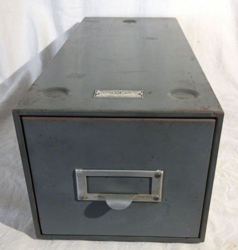 VINTAGE GENERAL FIREPROOF COMPANY METAL INDEX CARD FILING CABINET DRAWER