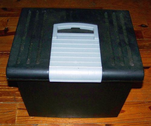 13&#034; X 11&#034; X 9&#034; Black Hanging Folder Plastic Legal File Storage Box Case