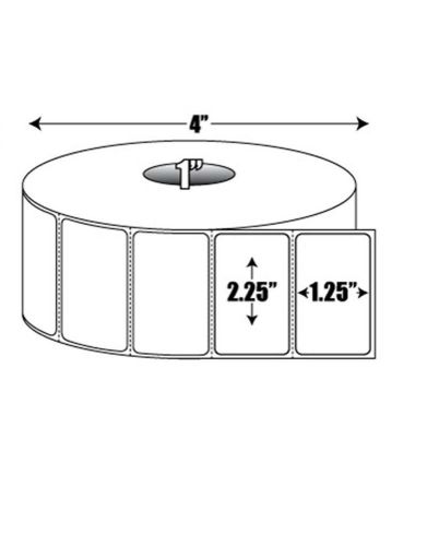 2.25 x 1.25 Direct Thermal Labels 1&#034; Core 12 Rolls of 1000 Labels - 12,000 Total