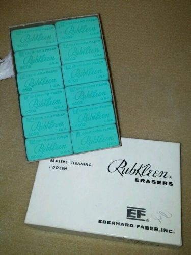 Eberhard Faber 1 Dozen Erasers. Rubkleen Erasers.