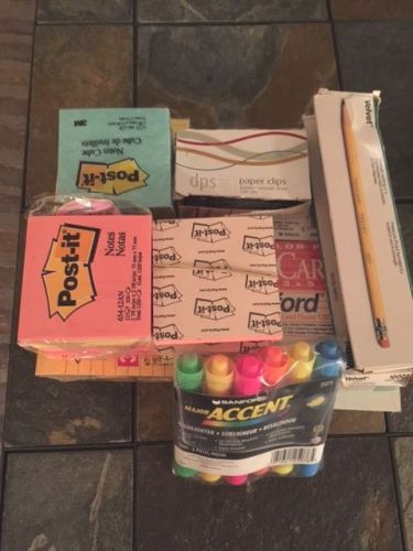 LOT/ ASSORTED Teacher/Office/Home SUPPLIES NEW/Pencils/Postits Index Cds Markers