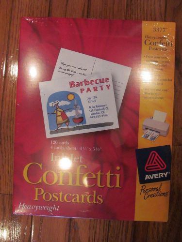 NEW Avery 3377 Heavyweight Ink Jet Confetti Postcards Pack Of 120 Print Your Own