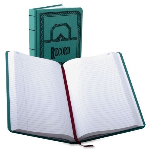 Boorum 66 Series Canvas Record Books - 500 Sheet(s) -12.12&#034;x7.62&#034; - White