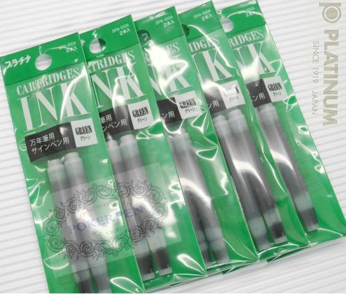 10 pcs Platinum fountain pen Preppy Plaisir cartridge GREEN ink