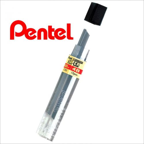 Pentel Hi-Polymer Mechanical Pencil Leads Refill 0.5 mm Leads (12 pcs) - 4B