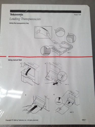 TEKTRONIX PHASER 340/350/360 STANDARD TRANSPARENCY FILM 50 SHEETS. FREE SHIPPING