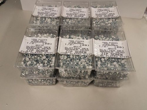 12000 pcs #8x1/2&#034; long hex washer head sheet metal screw white head for sale