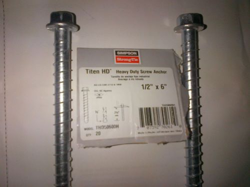 1/2&#034; x 6&#034; Simpson Titen HD Concrete Anchor THD50600H