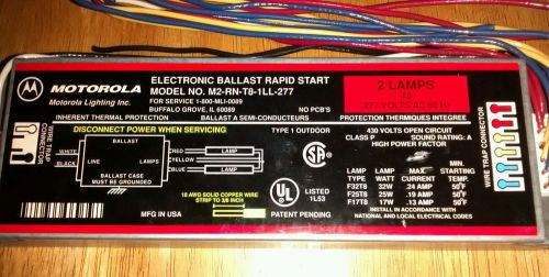 Motorola m2-rn-t8-1ll-277 2 lamp 277v ballast (6) for sale