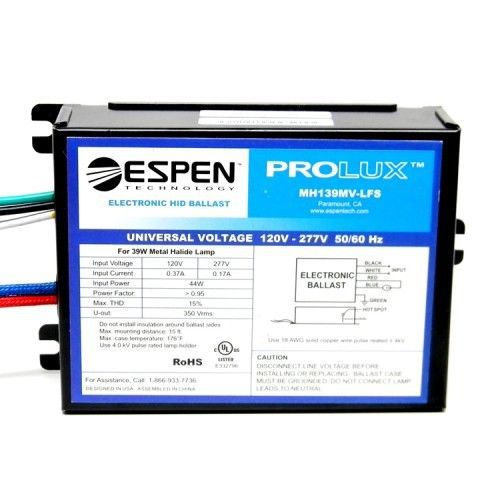 Espen MH139MVLFS-VK Metal Halide 35W/39W 120-277V Electronic Ballast 24519