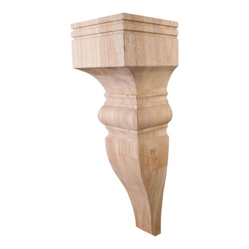 7&#034; x 7&#034; x 22&#034; Baroque Corbel.   Rubberwood.