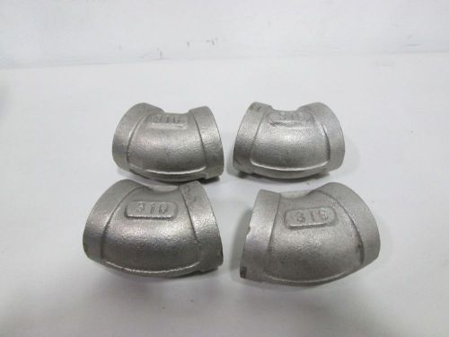 LOT 4 NEW 1-1/4-150 STAINLESS 1-1/4IN NPT ELBOW PIPE FITTING D324878