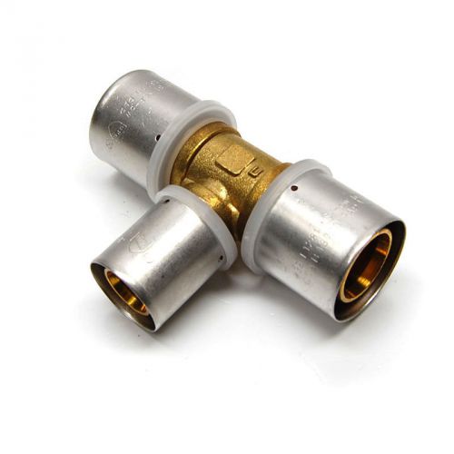 (5) NEW Hydro-Pex PRF-PT776 (1&#034; x 1&#034; x 3/4&#034; Press) Brass Union Tee Fittings