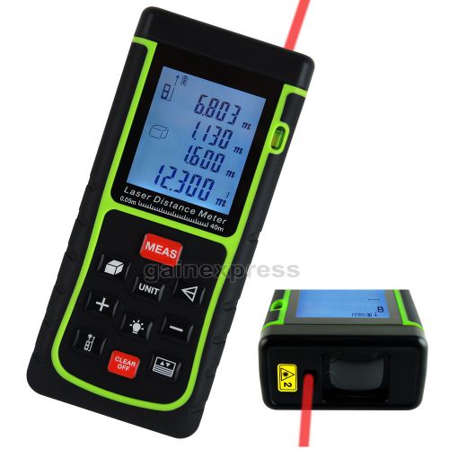 Laser Distance Meter 40m Length Area Volume Pythagorean Measurer ±2mm Accuracy