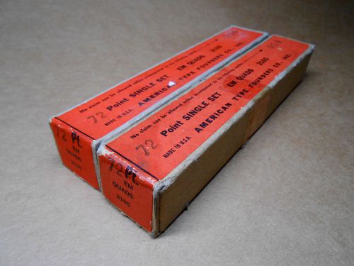 Vintage ATF Foundry Type Metal, Letterpress-72pt. EM quads, NOS