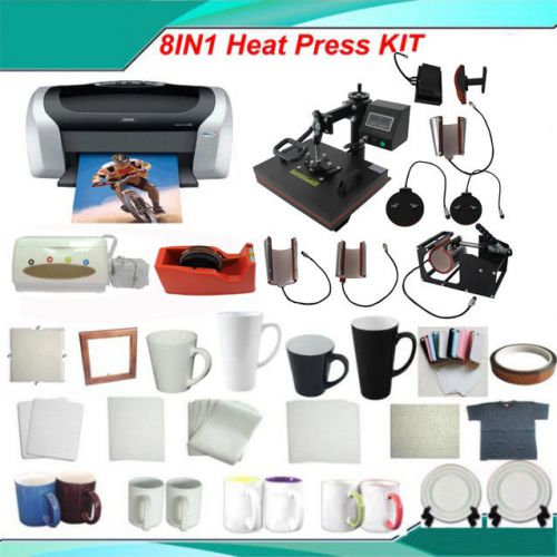 Christmas sale 8in1 sublimation heat press printer ciss mug plate hat transfer for sale