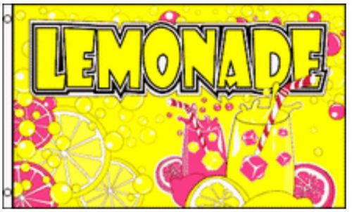 Lemonade flag business concession stand sign 3 x 5 foot banner lemon food tent for sale