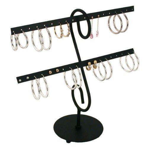 NEW 16 Pairs Metal Earring Display Stand Black 8&#034;