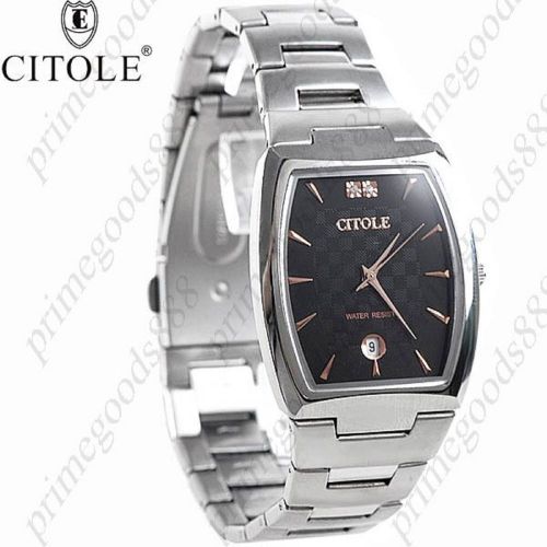 Stainless Steel Quartz Wrist High Quality Black Face Free Shipping Men&#039;s