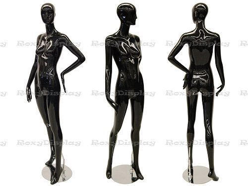 Female Fiberglass Glossy Black Mannequin Eye Catching Abstract Style #MD-XD03BK