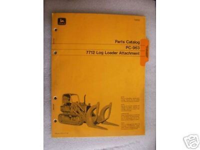 JOHN DEERE CRAWLER 7712 LOG LOADER PARTS CATALOG