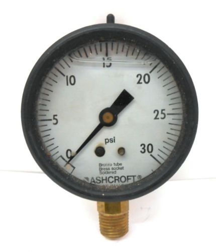 ASHCROFT, PRESSURE GAUGE, 0-30 PSI, 2-7/8&#034; FACE