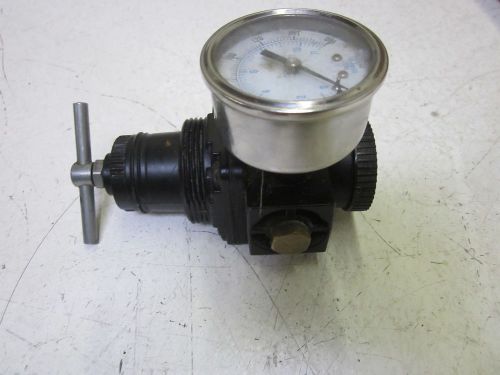 NORGREN R08-201-RGMA REGULATOR 3/8&#034;  W/ GAUGE 0/160PSI *USED*