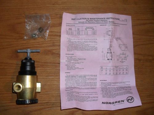 NEW Norgren Water &amp; Air Pressure Regulator Brass R43-301-NNLA 400-125 PSI InOut